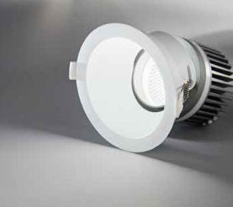 Faretto ELITE LED 10w 10 cm ad incasso in alluminio e finitura in bianco goffrato
