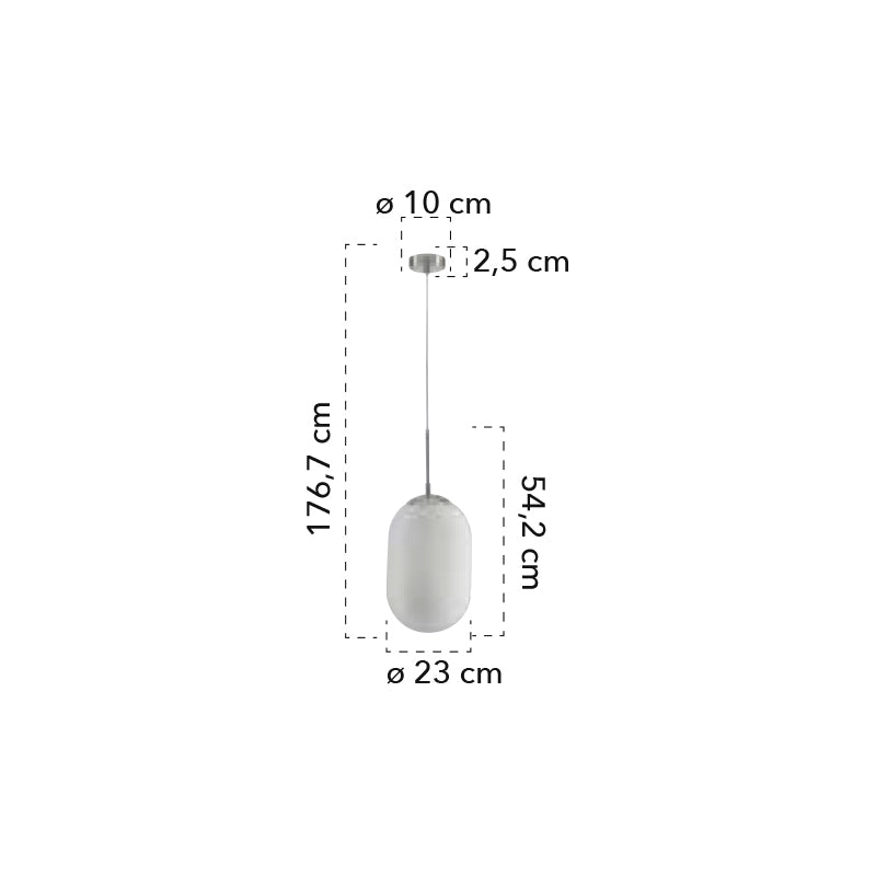 Lampadario GREENWICH a Sospensione E27 176,7cm in Vetro