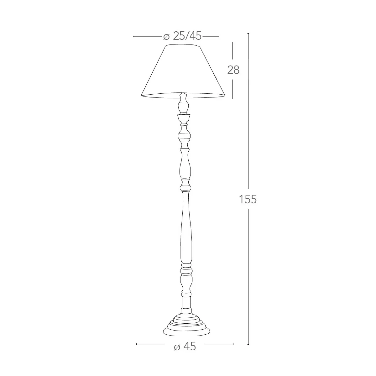 Lampada da terra BOURLESQUE In Legno (E27)