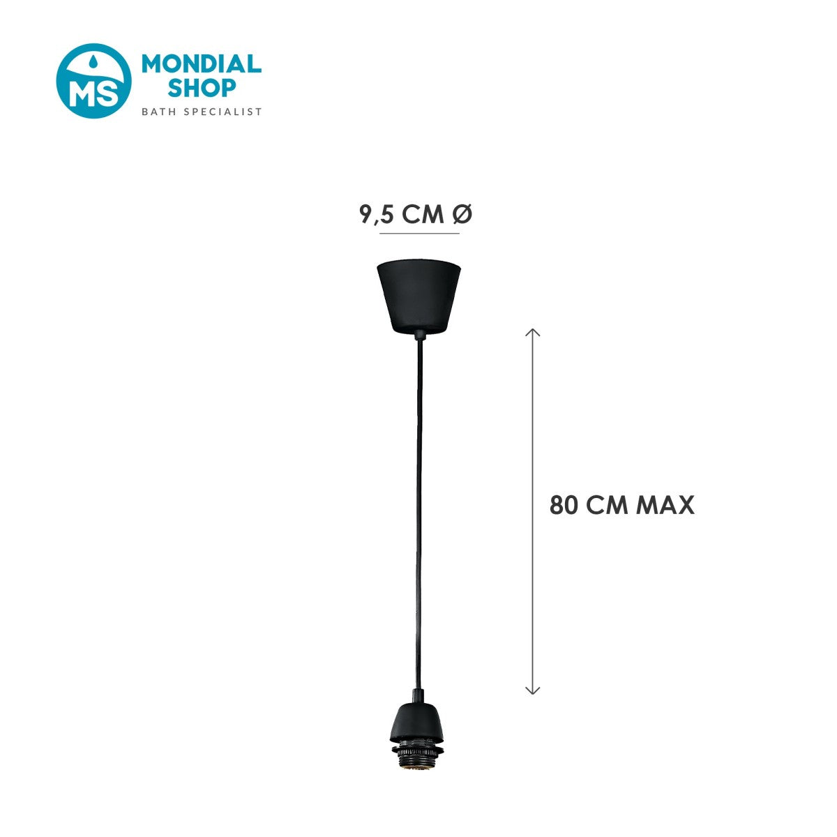 Pendant with E27 lampholder