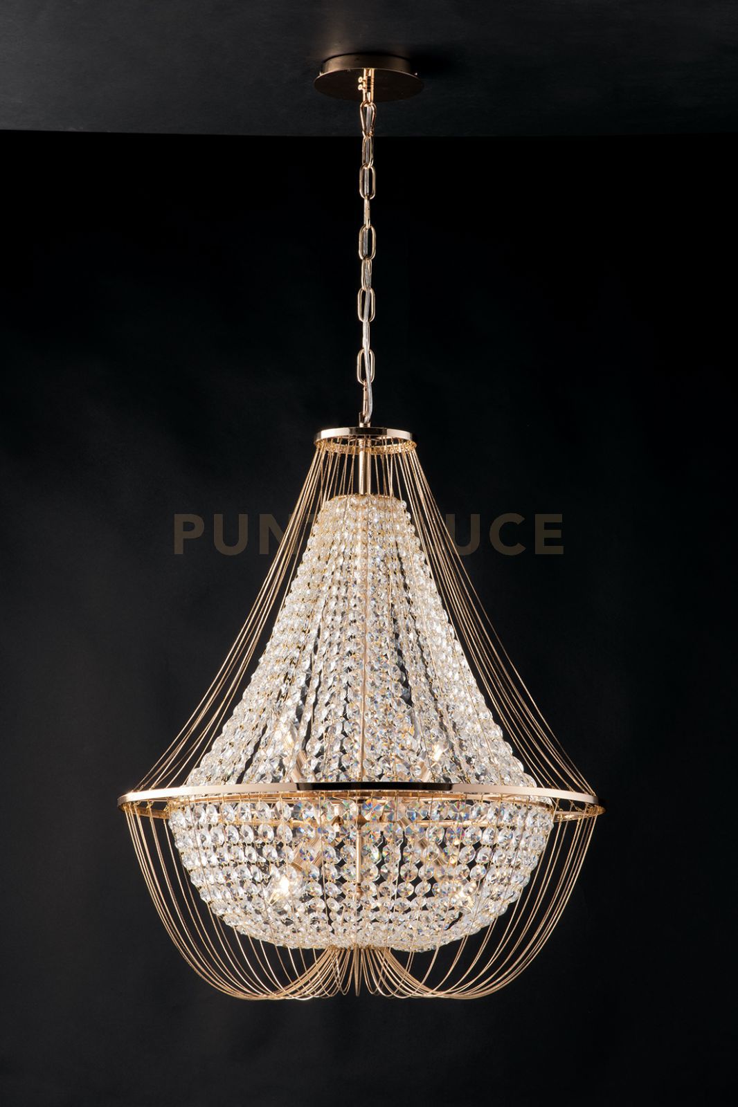 Lampadario VIENNA a Sospensione Led(E14) 60 cm in Cristallo