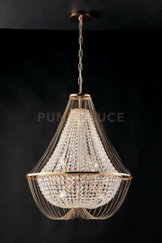 Lampadario VIENNA a Sospensione Led(E14) 60 cm in Cristallo