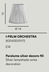 Paralume ORCHESTRA E14 15 cm in Tessuto