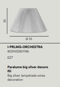 Paralume ORCHESTRA E27 35 cm in Tessuto