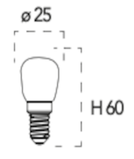 Lampadina Led - E14 - 2W - 240V - 180° - Frigo