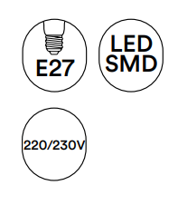 Lampadina Led - E27 - 7W - 240V - 180°