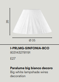 Paralume SINFONIA E27 35 cm in Tessuto