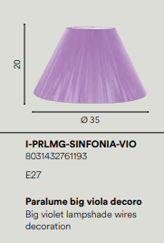 Paralume SINFONIA E27 35 cm in Tessuto