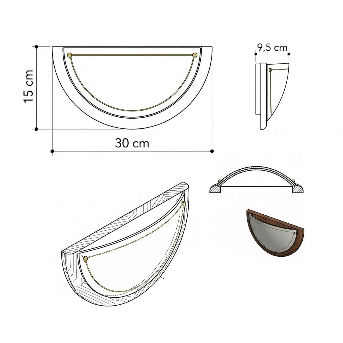 GIBUS E27 30 cm Glass Ceiling Light