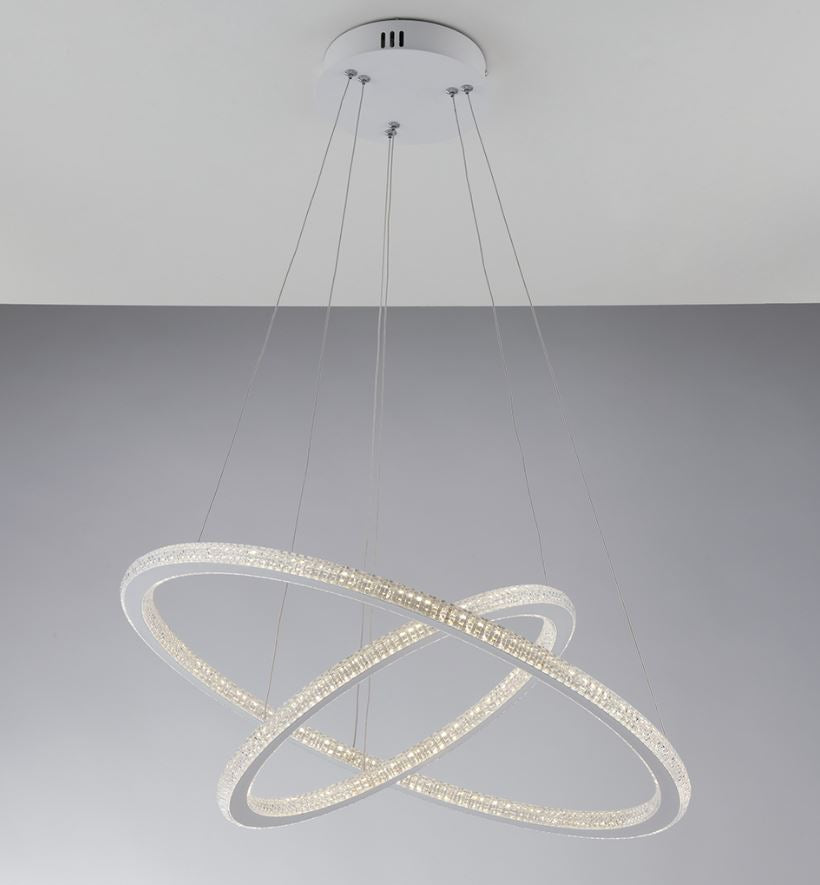 BRYANT Pendant Lamp 2 Circles 60cm 50W In Aluminum