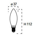 Lampadina a LED a candela E14 8W