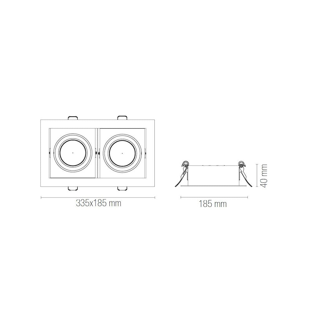 INCASSO DESTINY PER MODULO LED COMPATIBILE CON AR111 33.5X18.5CM 2 LUCI NON INCLUSE