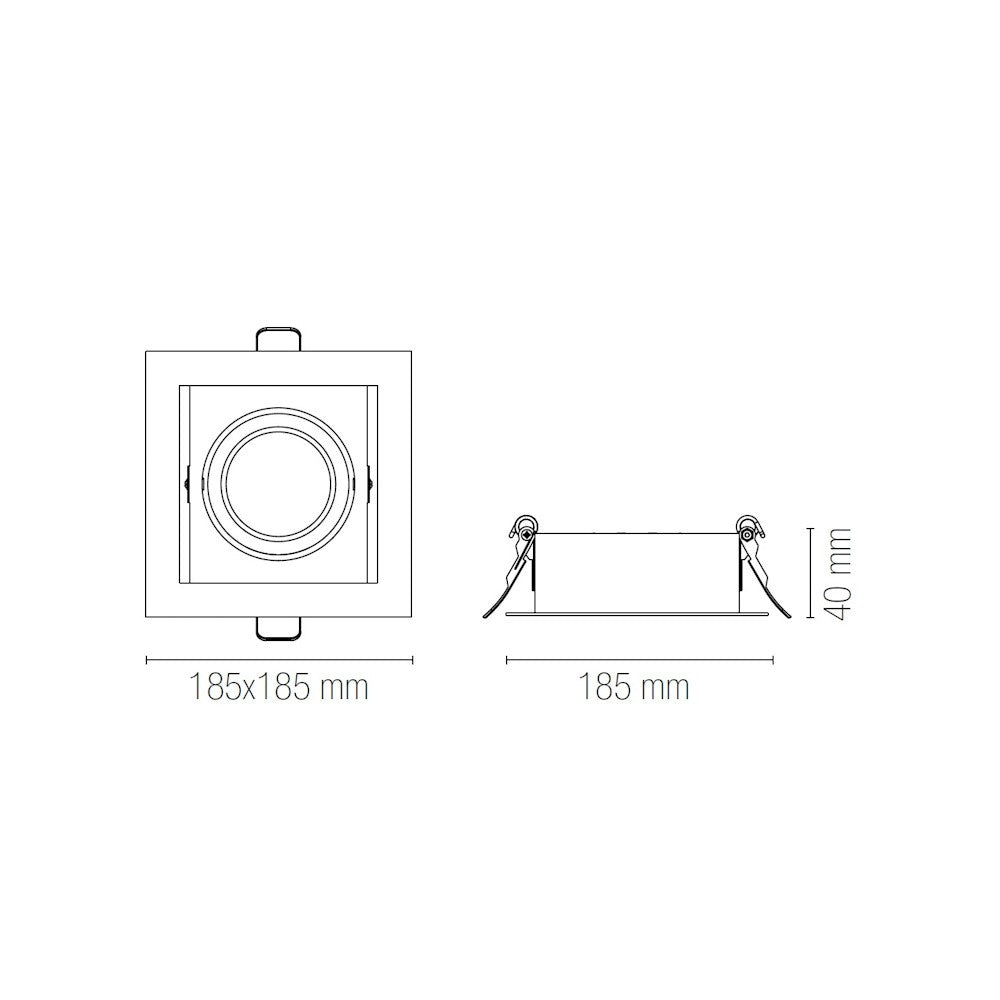 INCASSO DESTINY PER MODULO LED COMPATIBILE CON AR111 18.5X18.5CM 1 LUCE NON INCLUSA