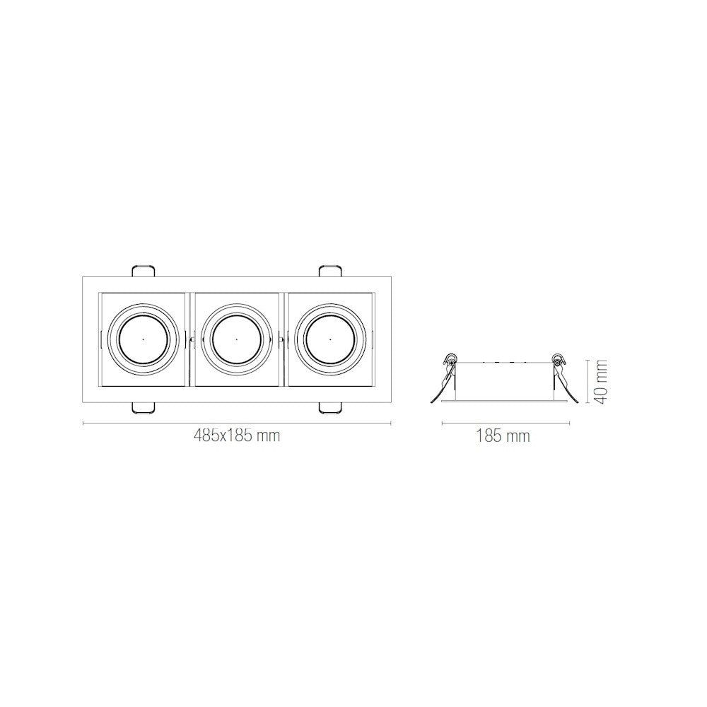 INCASSO DESTINY PER MODULO LED COMPATIBILE CON AR111 48.5X18.5CM 2 LUCI NON INCLUSE