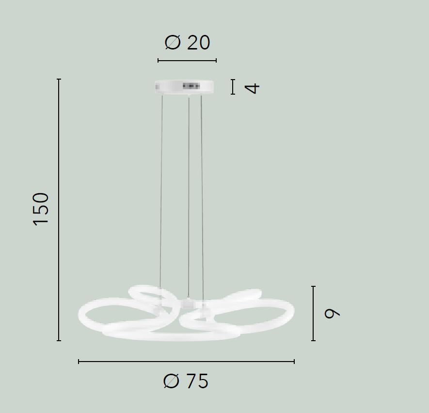 Plafoniera Led Tubo Acrilico Design Moderno Diam.52 cm 60w 4000k