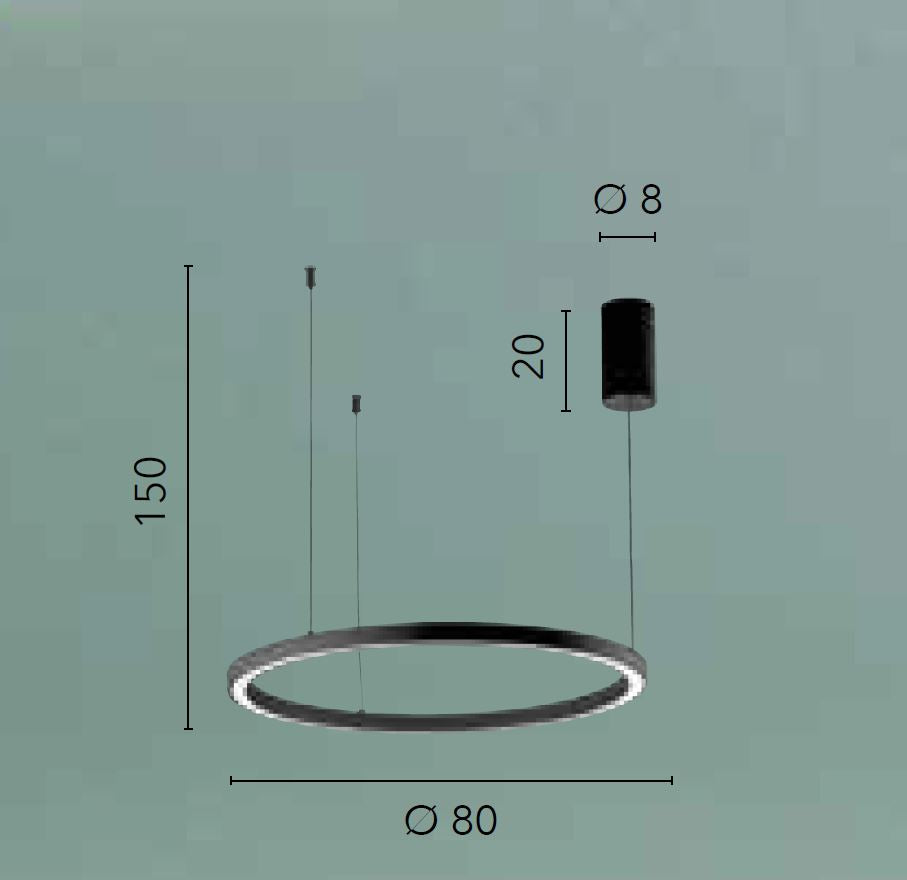 Lampadario HOOP CCT Led Anello D.80 cm In acrilico