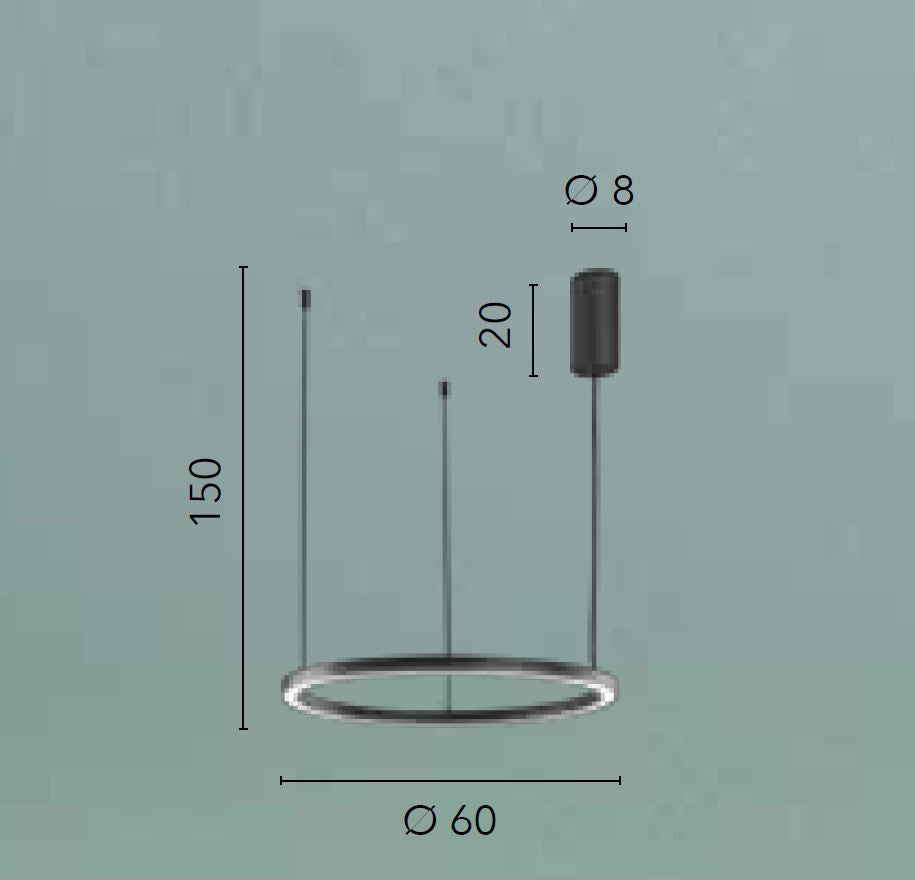 Lampadario HOOP CCT Led Anello piccolo D.60 cm In acrilico