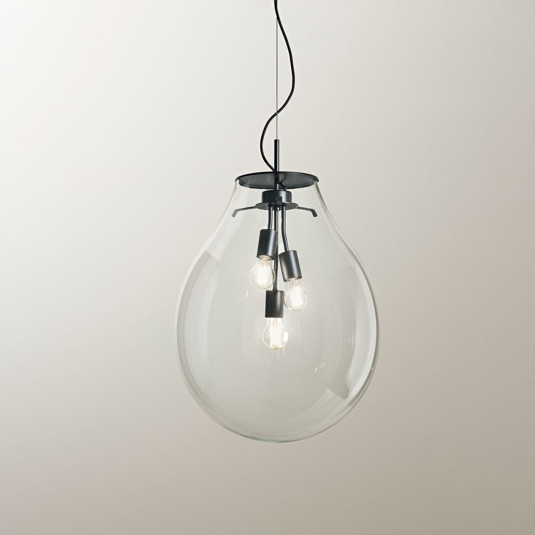 Lampadario AZUMA a Sospensione Led(3xE27) 48 cm In Vetro Soffiato