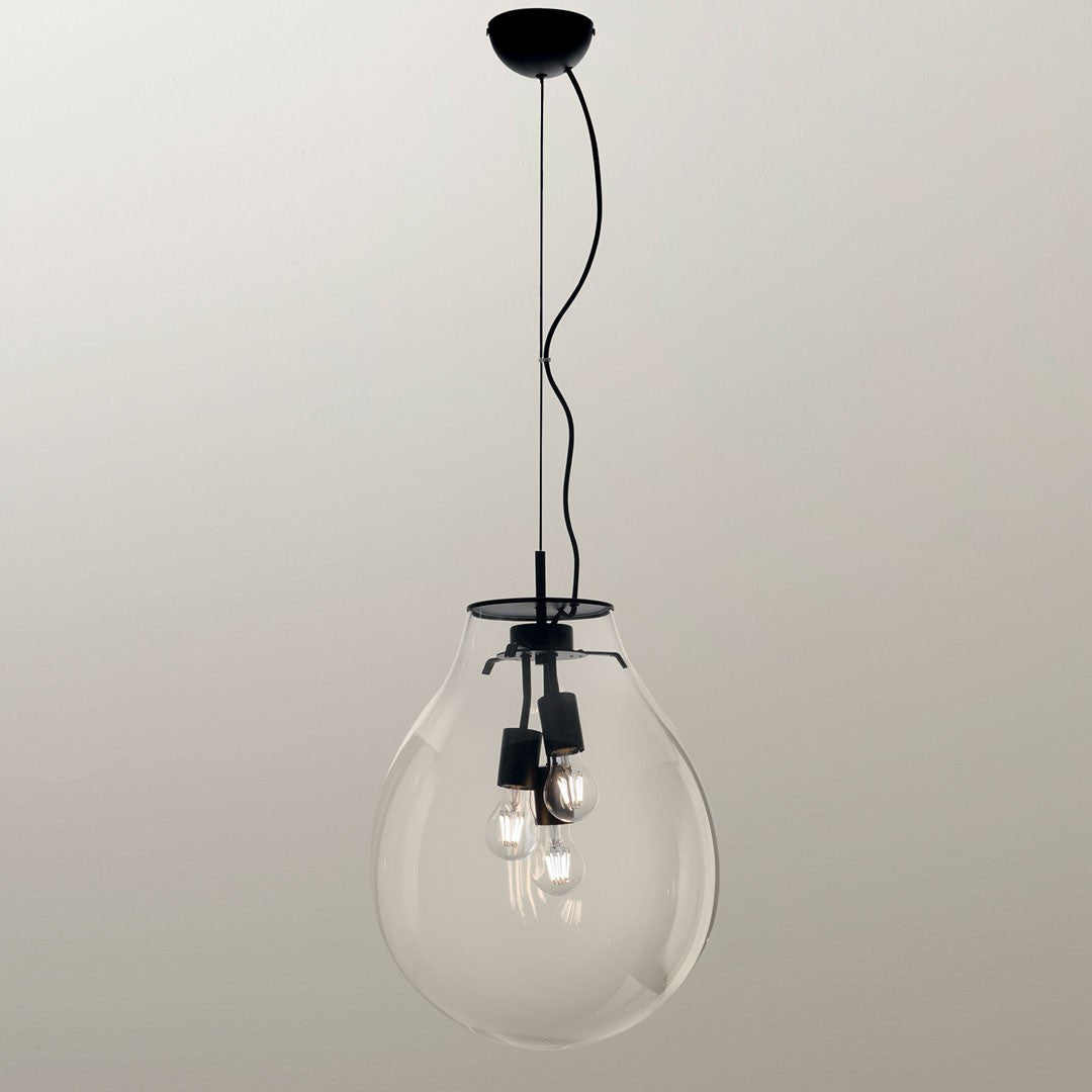Lampadario AZUMA Led(3xE27) 38 cm In Vetro Soffiato