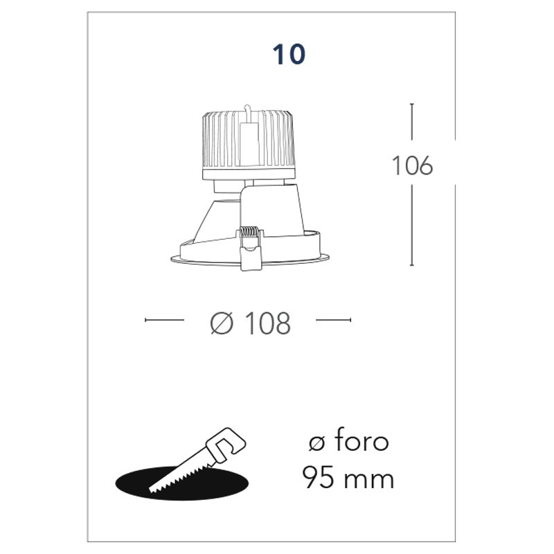 Faretto Incasso Rotondo Spot Led Orientabile Elite