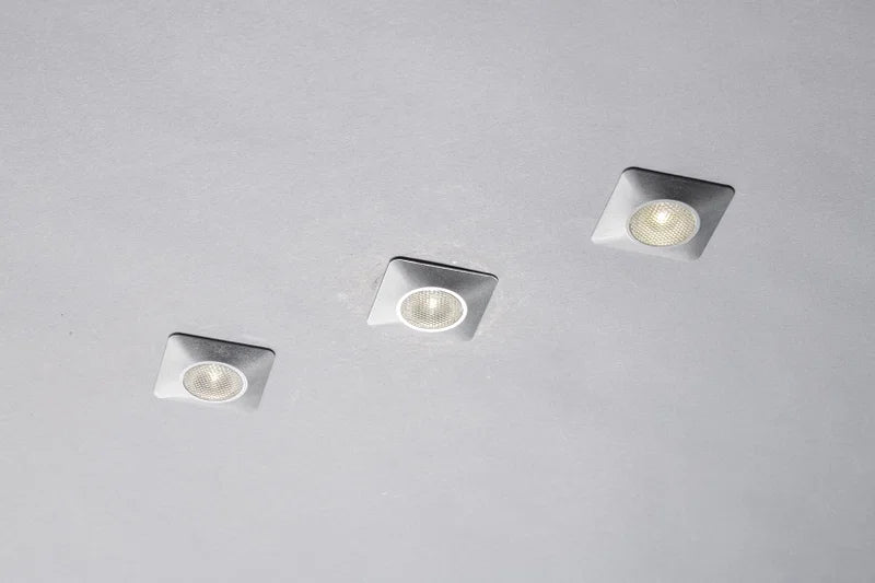 Incasso LED Asso silver quadrato 1,2W 300lm 4000K 3,2x3,2x2,2 cm, 3 pezzi