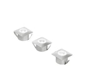 Incasso LED Asso silver quadrato 1,2W 300lm 4000K 3,2x3,2x2,2 cm, 3 pezzi