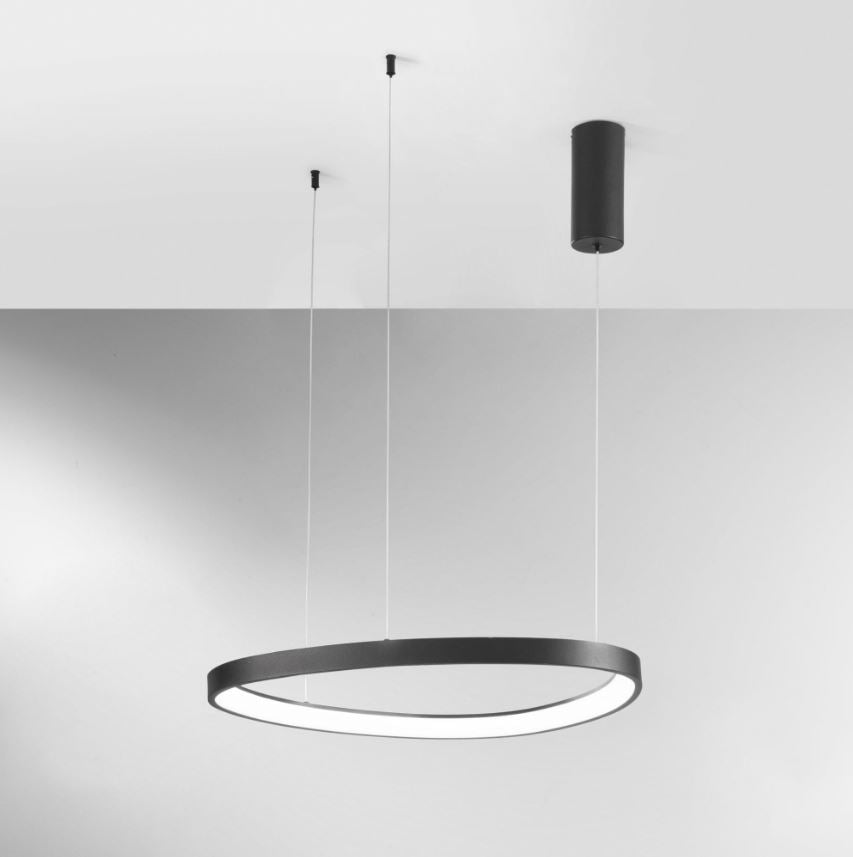 Lampadario KLAPTON a sospensione CCT D.65 cm 58W  In Alluminio
