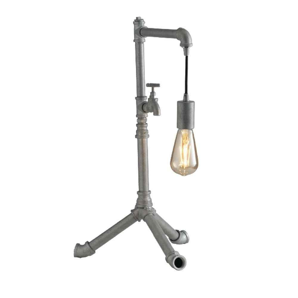 Lampada da Tavolo Rustica Rubinetto Metallo Invecchiato Vintage Metallo Ruggine/Zinco (E27)