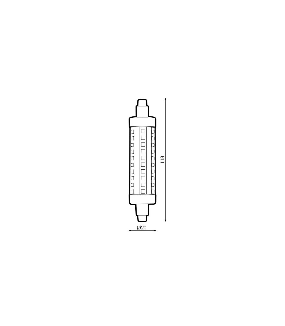 Lampadina Led - R7S - 10W - 240V - 360°