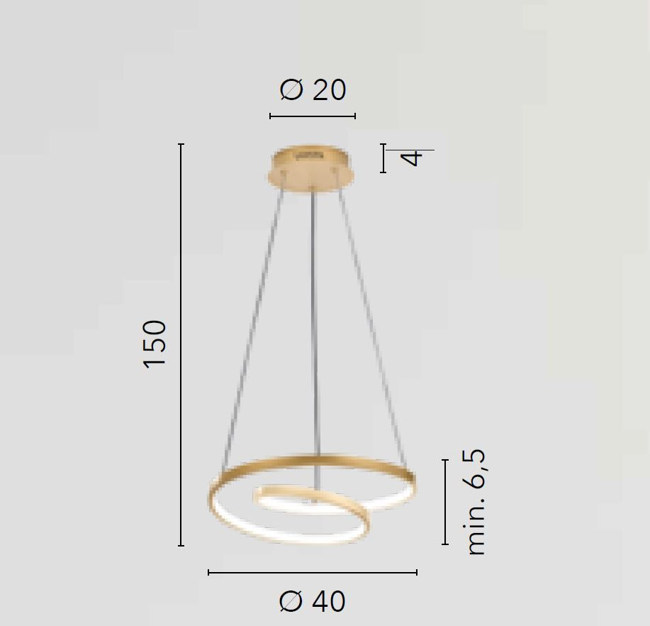Lampadario LIEVE a sospensione CCT led 40 cm 30W In Alluminio