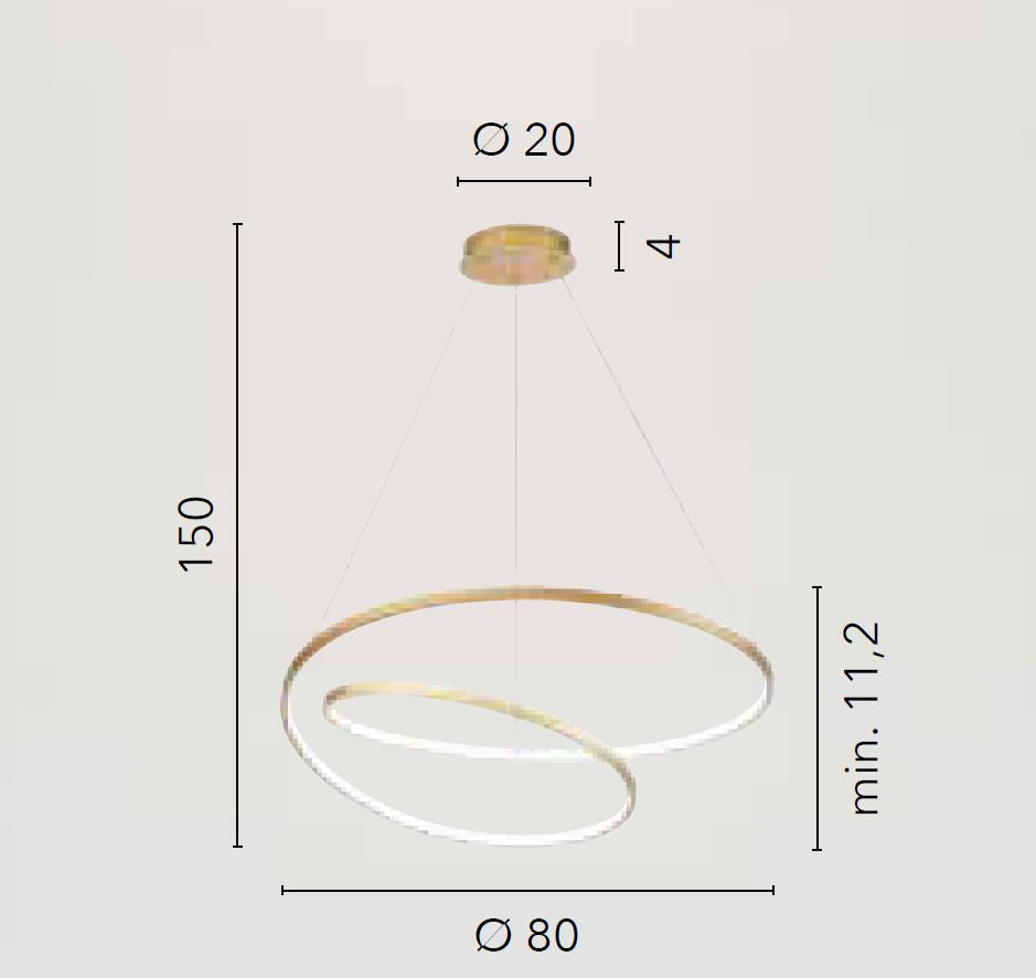 LIEVE pendant lamp CCT led 80 cm 60W in aluminum