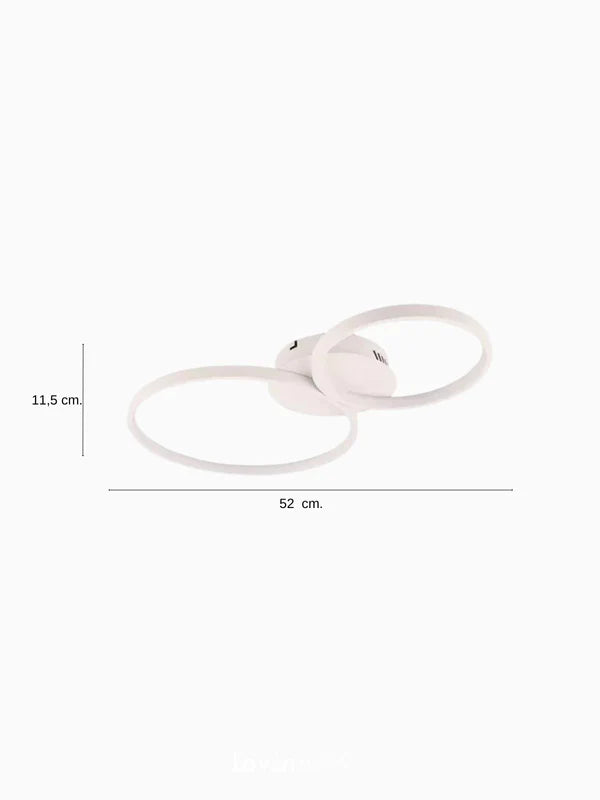 Lampadario FREDY 2 Cerchi CCT 60 cm 30W in Alluminio