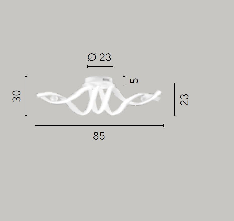 Lampadario MYSTRAL CCT 85 cm 38W In Alluminio
