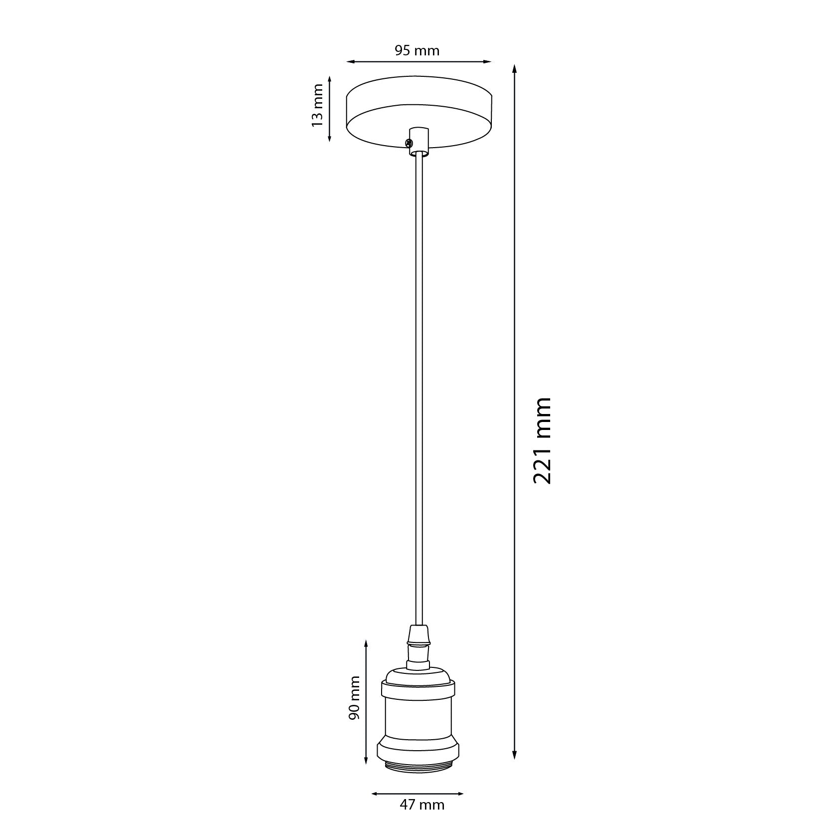 Pendente con portalampada E27