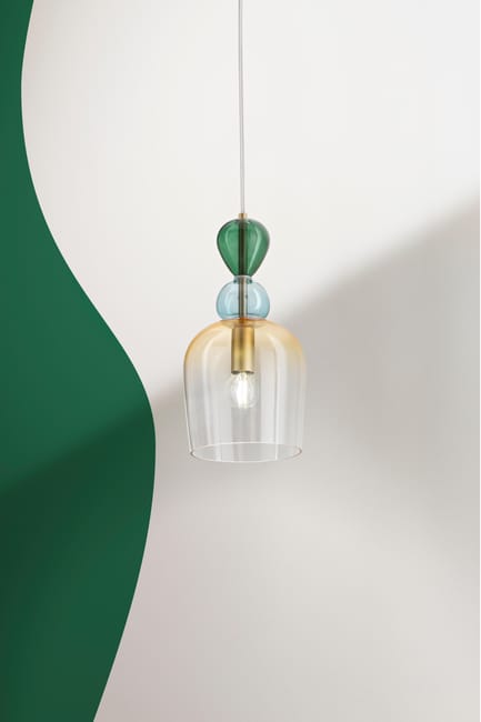 Lampadario I-GAUDI'-S1 trasparente paralume multicolore E14 LUCE AMBIENTE DESIGN