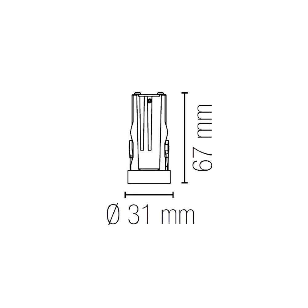 LUCE DA INCASSO LED PER SISTEMA BINARIO SHIFT NERA IN METALLO 7W 3000K 650LM Ø31xH65MM