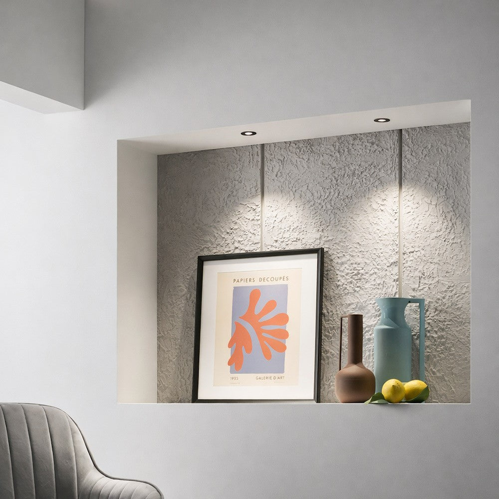 LUCE DA INCASSO LED PER SISTEMA BINARIO SHIFT NERA IN METALLO 7W 3000K 650LM Ø31xH65MM