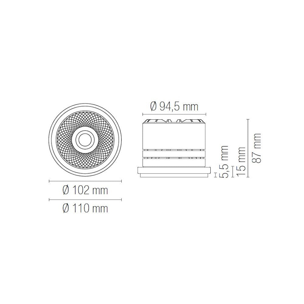 INCASSO DESTINY PER MODULO LED COMPATIBILE CON AR111 18.5X18.5CM 1 LUCE NON INCLUSA