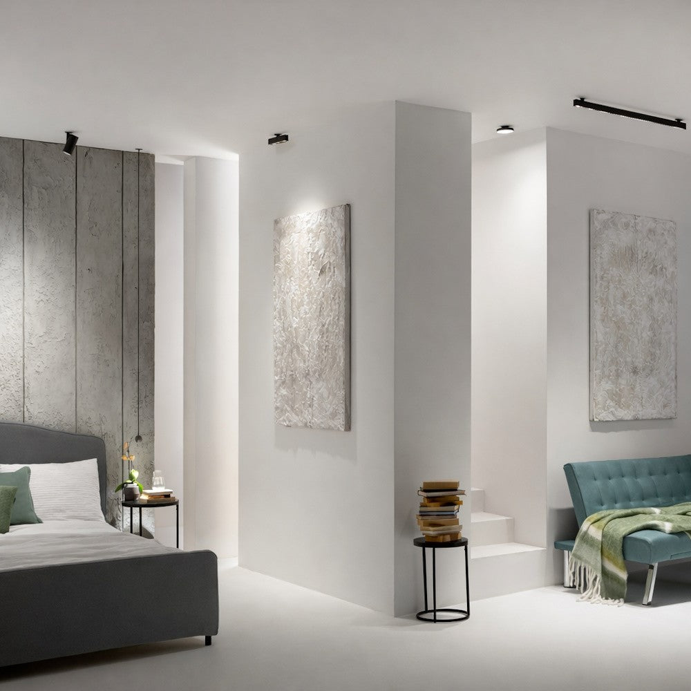 Modulo lineare LED UGR da incasso 12W 3000K nero dimmerabile per sistema SHIFT PROJECT 48V
