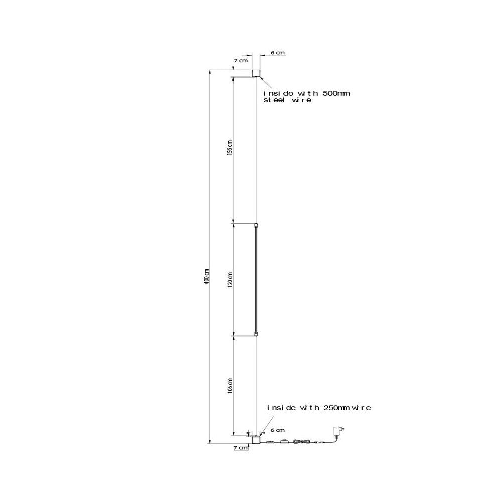Piantana a sospensione LED GRAVITY In Metallo 15W con funzione CCT 120 cm