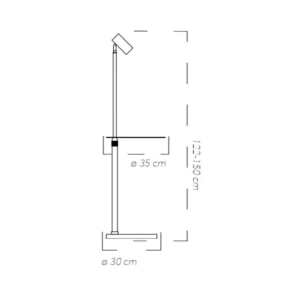Lampadaire RELAX en métal avec base en marbre (GU10)