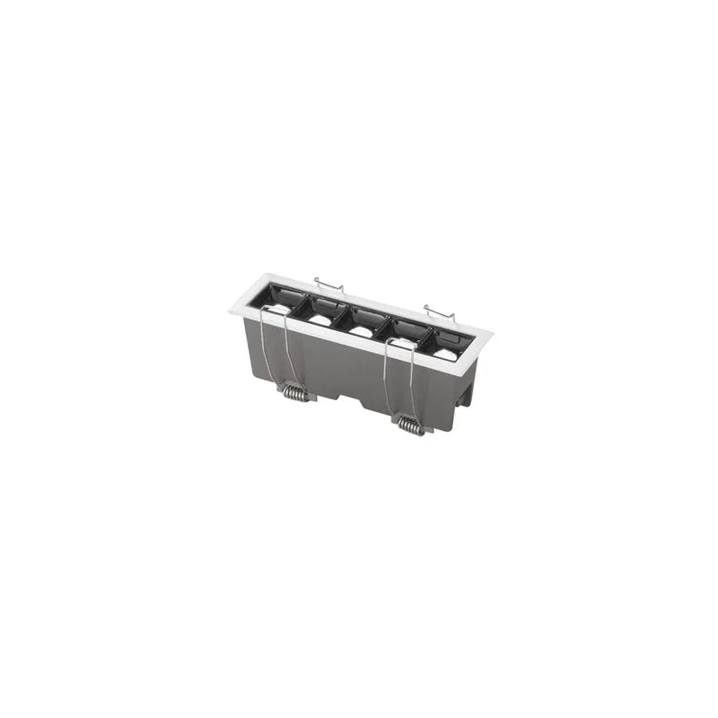 Faretto LED lineare da incasso 5 × 2 W, bianco, con vetro antiriflesso e struttura in alluminio – Fan Europe