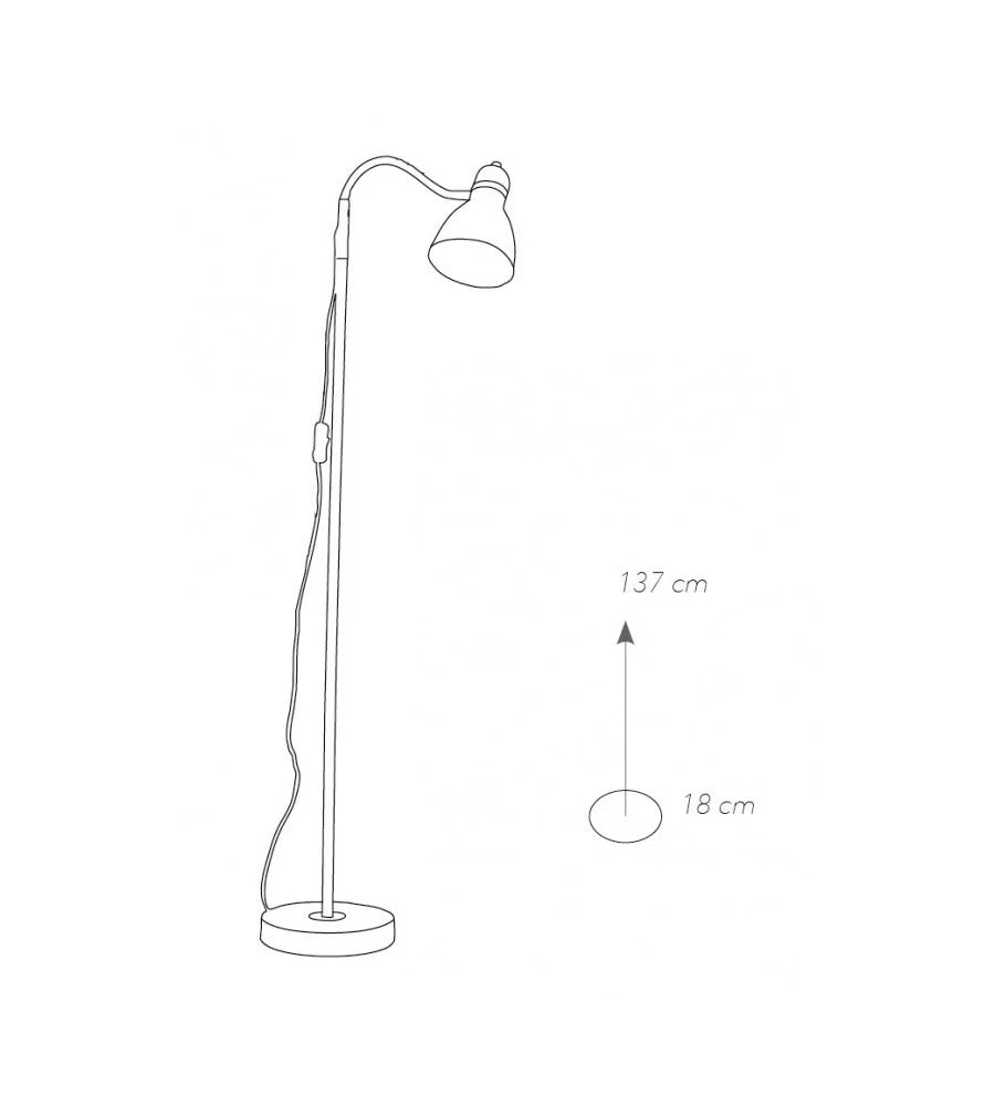 Lampadaire PEOPLE en métal avec diffuseur orientable (E27)