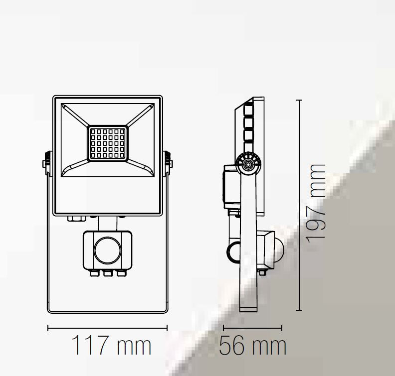 Proiettore AXEL Led 10w 19,7 cm Con Sensore Di Movimento In Alluminio