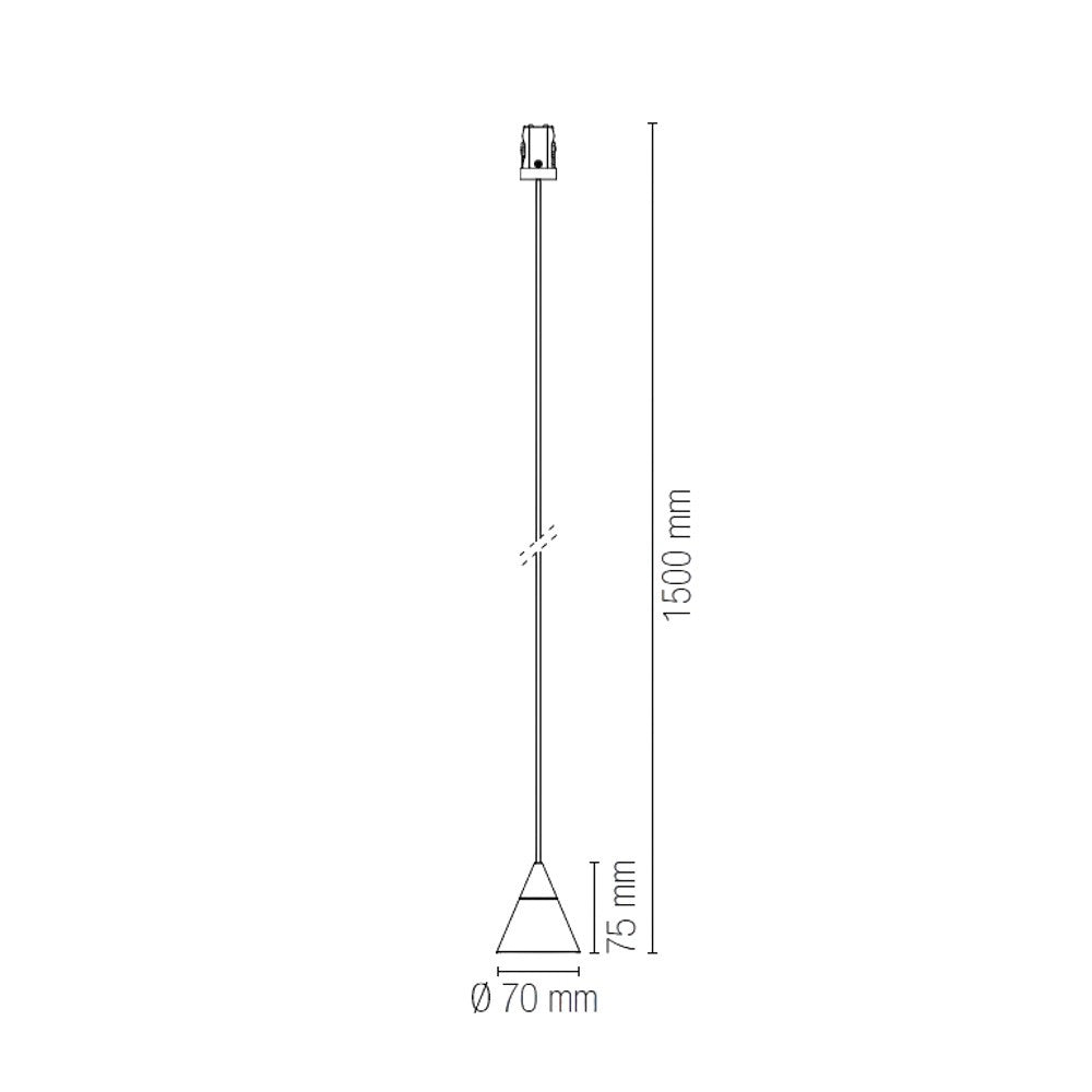 Sospensione LED 6W 3000K dimmerabile per sistema SHIFT PROJECT 48V