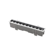Faretto LED lineare modulare da incasso da 20 W, con 10 moduli da 2 W, bordo bianco e interno nero – Fan Europe
